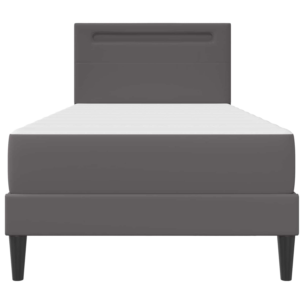 Bed Frame with Mattress Grey 90 x 190 cm Faux Leather