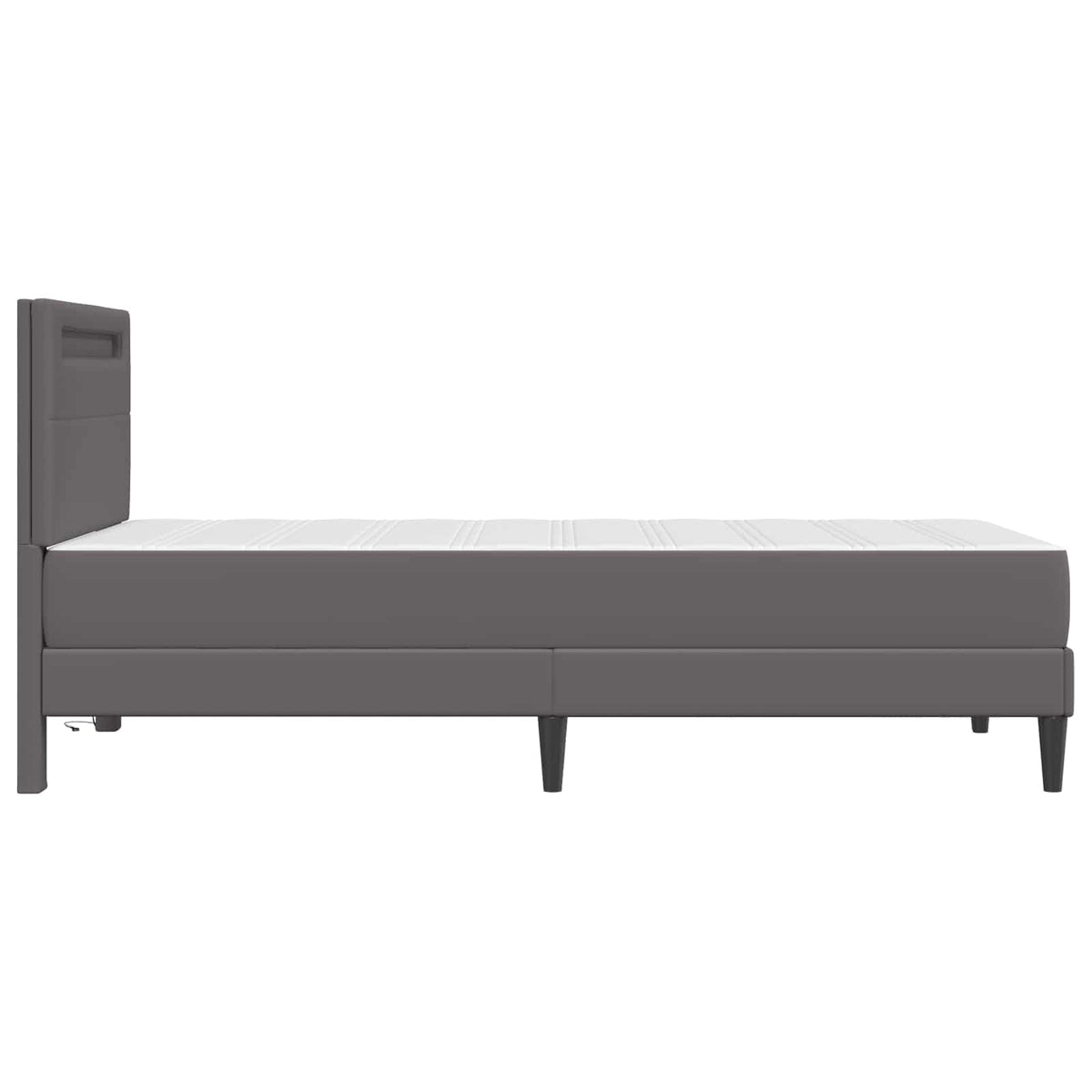 Bed Frame with Mattress Grey 90 x 190 cm Faux Leather