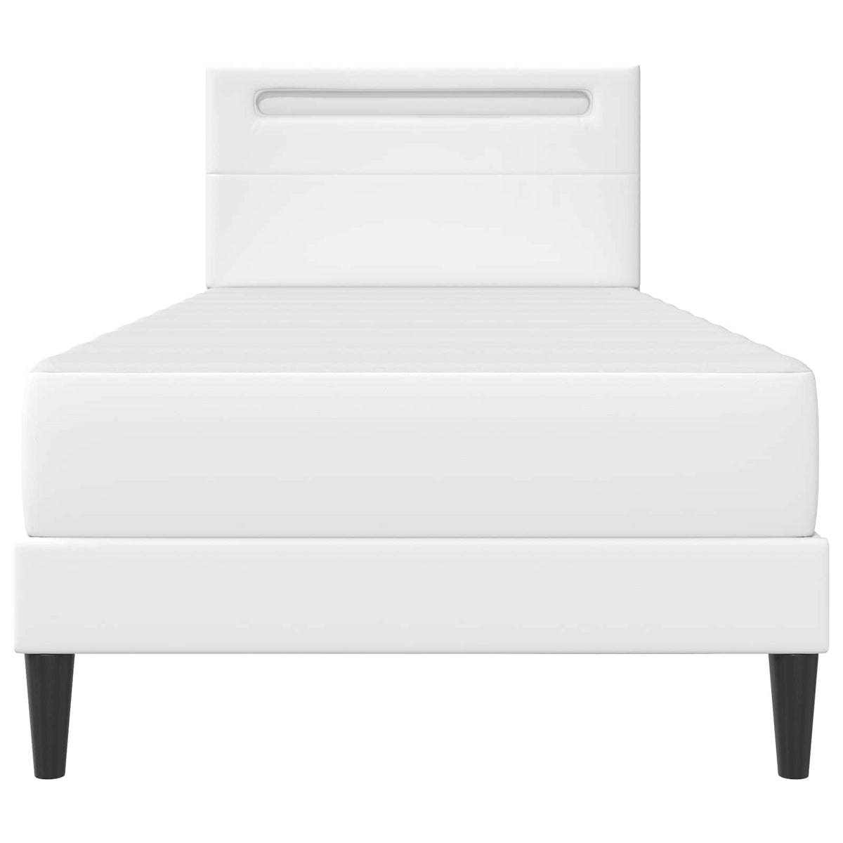 Bed Frame with Mattress White 90 x 190 cm Faux Leather