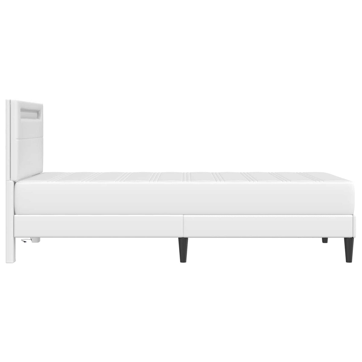 Bed Frame with Mattress White 90 x 190 cm Faux Leather