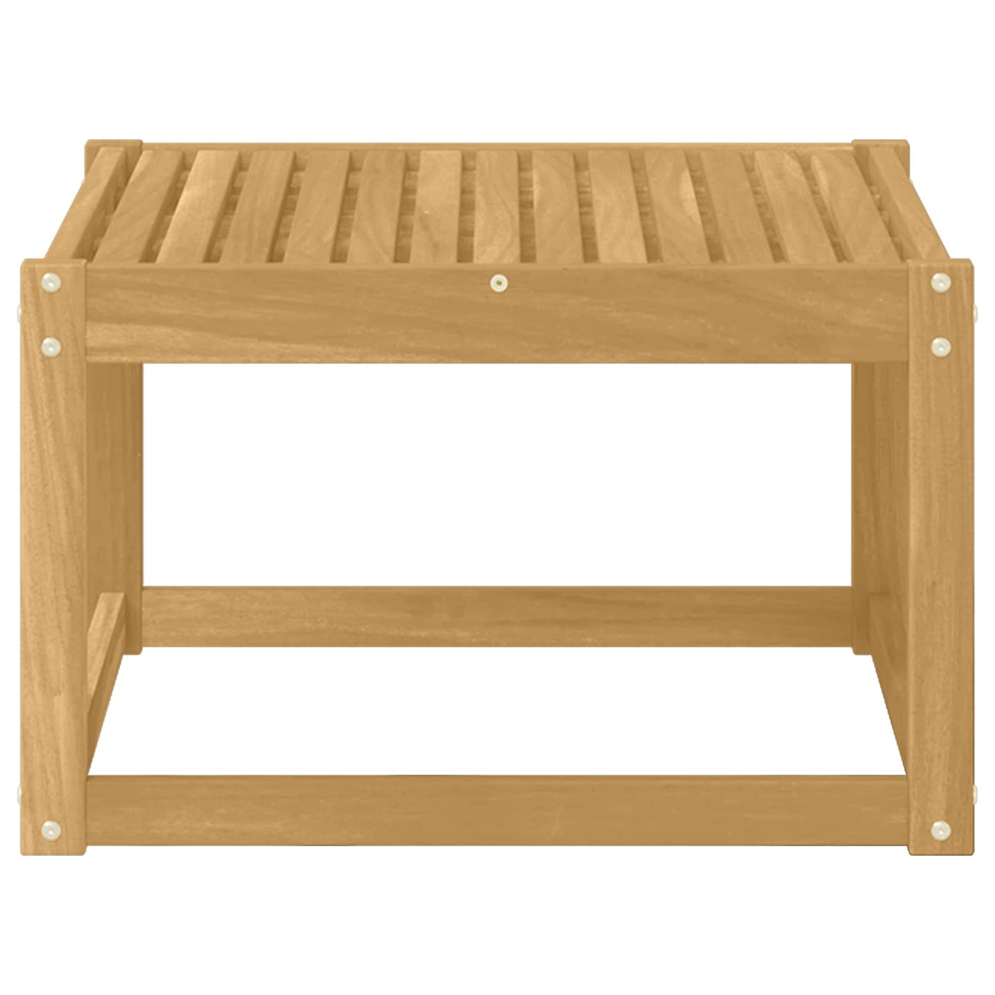 Outdoor Table Solid Acacia Wood White 59 x 59 x 37 cm