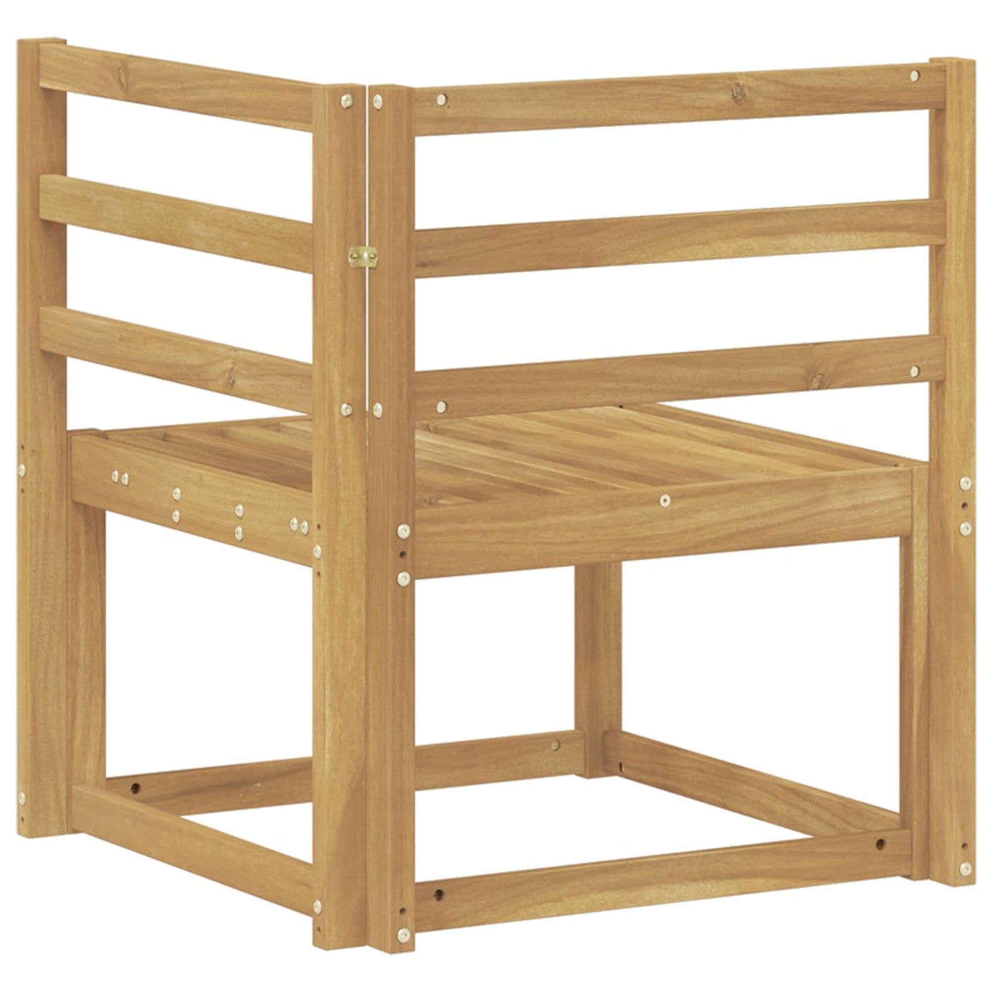 Outdoor Corner Sofa Solid Acacia Wood White 63 x 63 x 73 cm