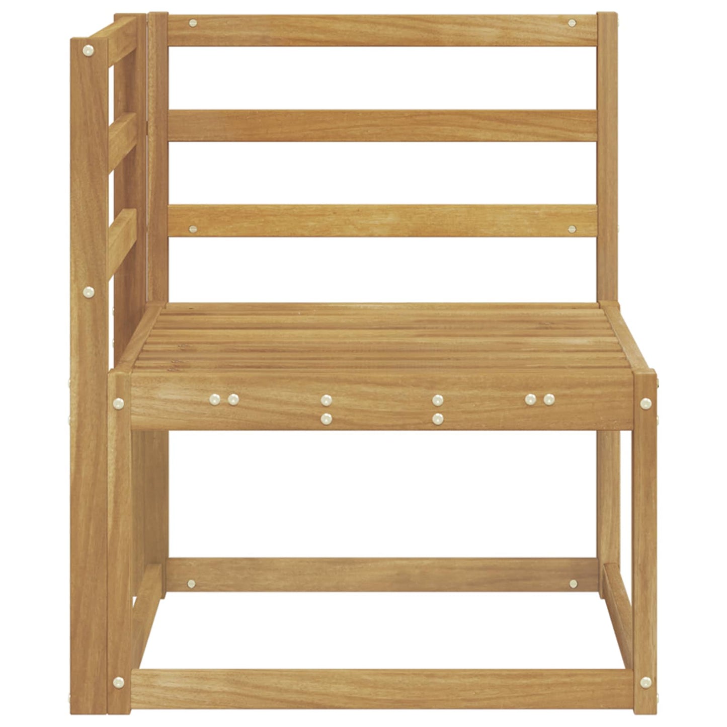 Outdoor Corner Sofa Solid Acacia Wood White 63 x 63 x 73 cm