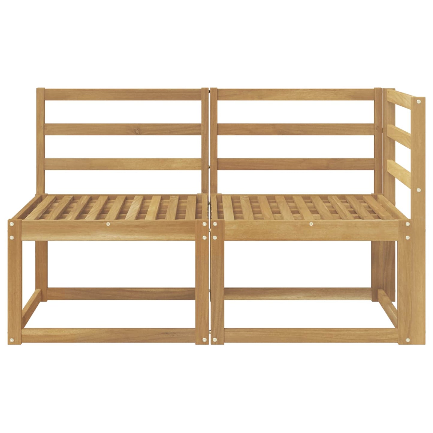 Outdoor Middle and Corner Sofa 2 Piece White Solid Acacia Wood