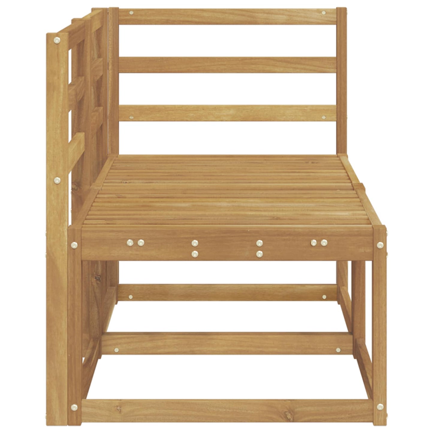 Outdoor Middle and Corner Sofa 2 Piece White Solid Acacia Wood