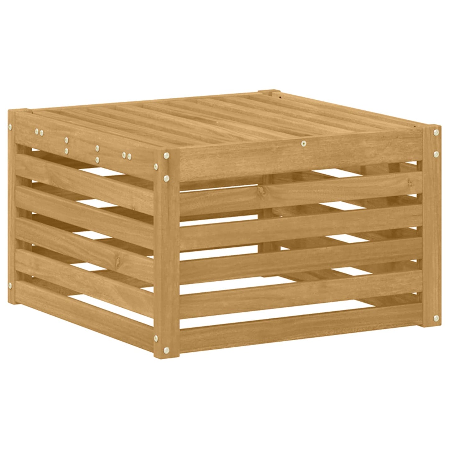 Outdoor Footstool Solid Acacia Wood White 59 x 59 x 37 cm
