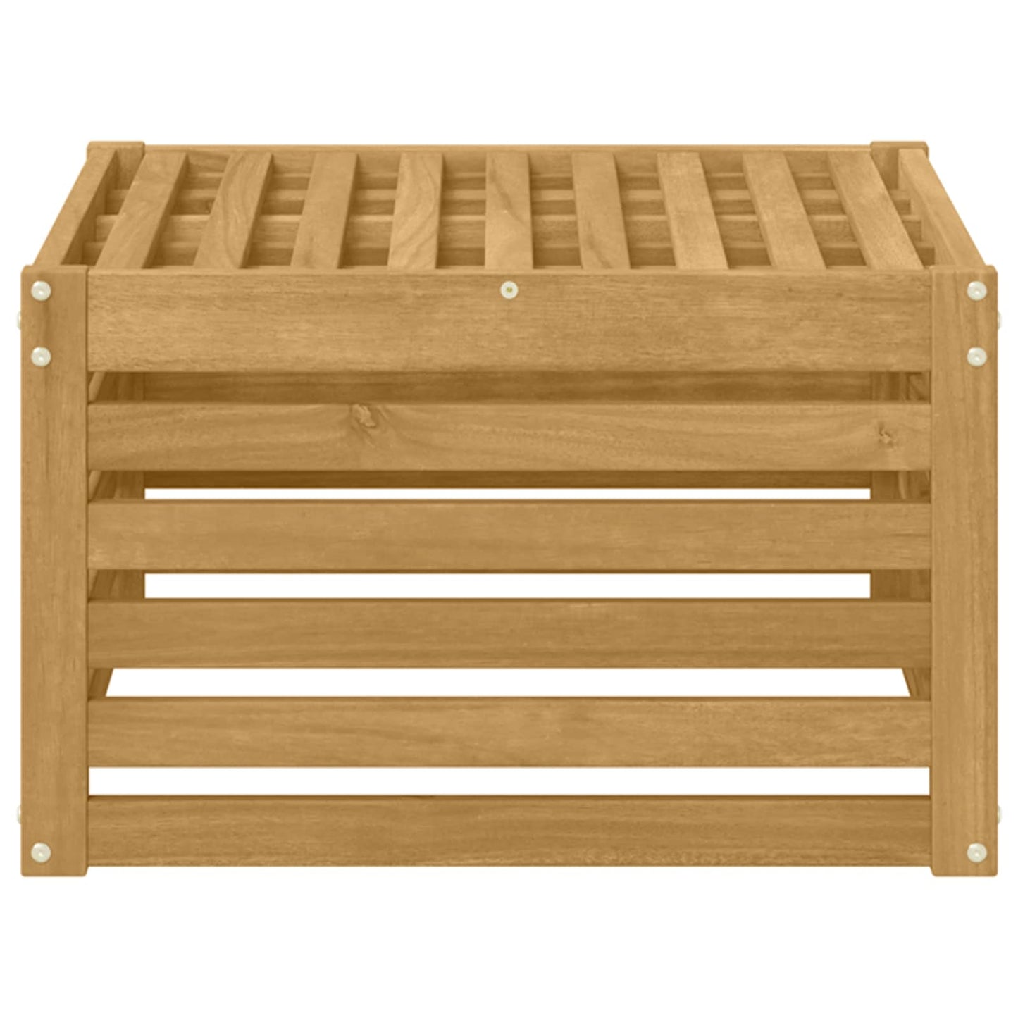 Outdoor Footstool Solid Acacia Wood White 59 x 59 x 37 cm