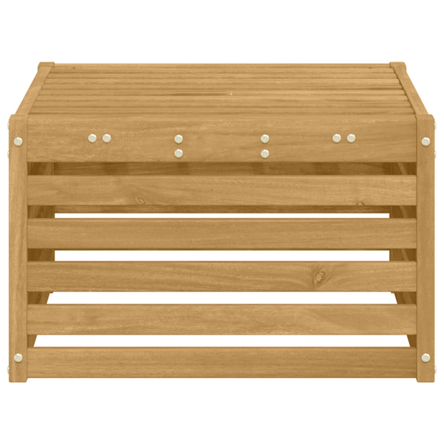 Outdoor Footstool Solid Acacia Wood White 59 x 59 x 37 cm