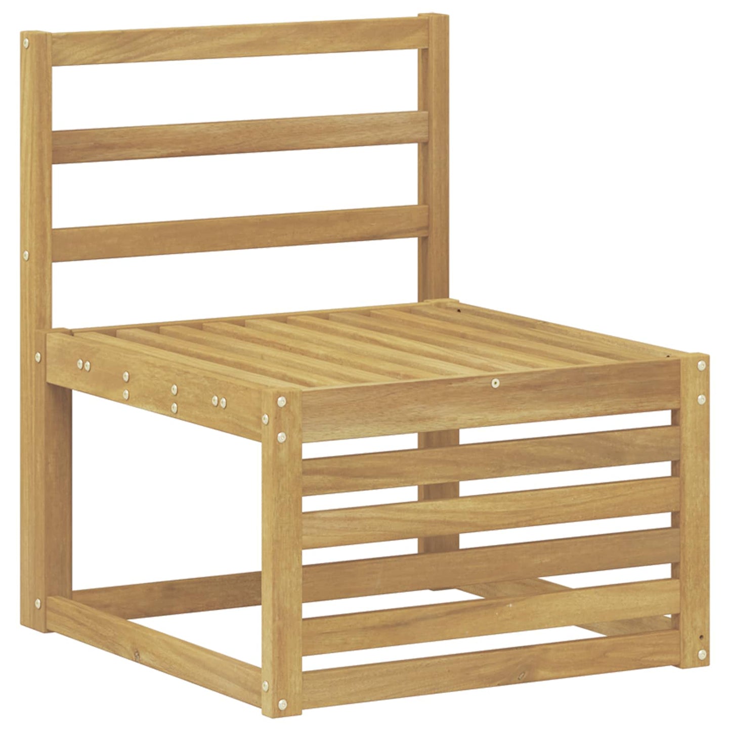 Outdoor Middle Sofa Solid Acacia Wood White 63 x 59 x 73 cm