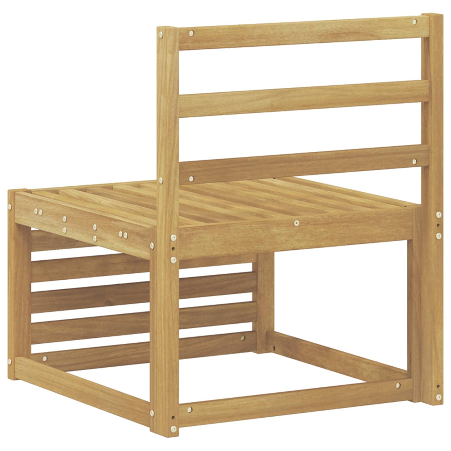 Outdoor Middle Sofa Solid Acacia Wood White 63 x 59 x 73 cm