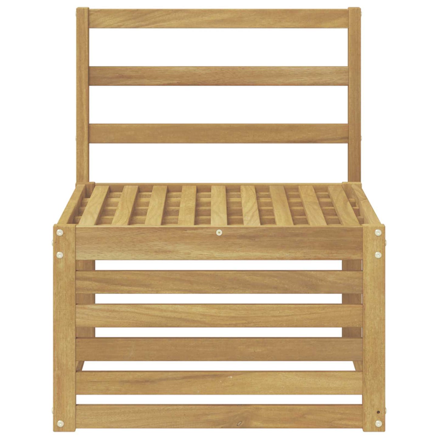 Outdoor Middle Sofa Solid Acacia Wood White 63 x 59 x 73 cm