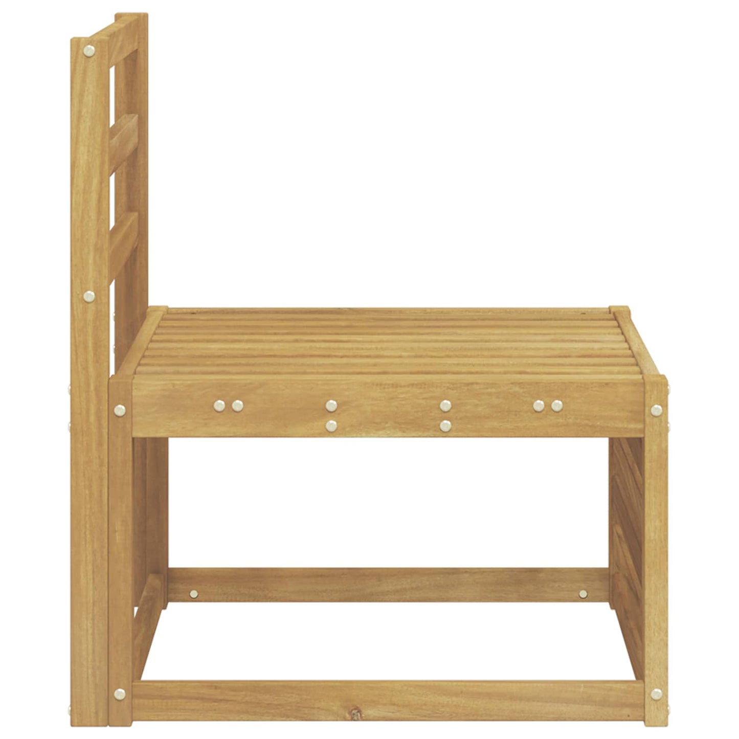 Outdoor Middle Sofa Solid Acacia Wood White 63 x 59 x 73 cm
