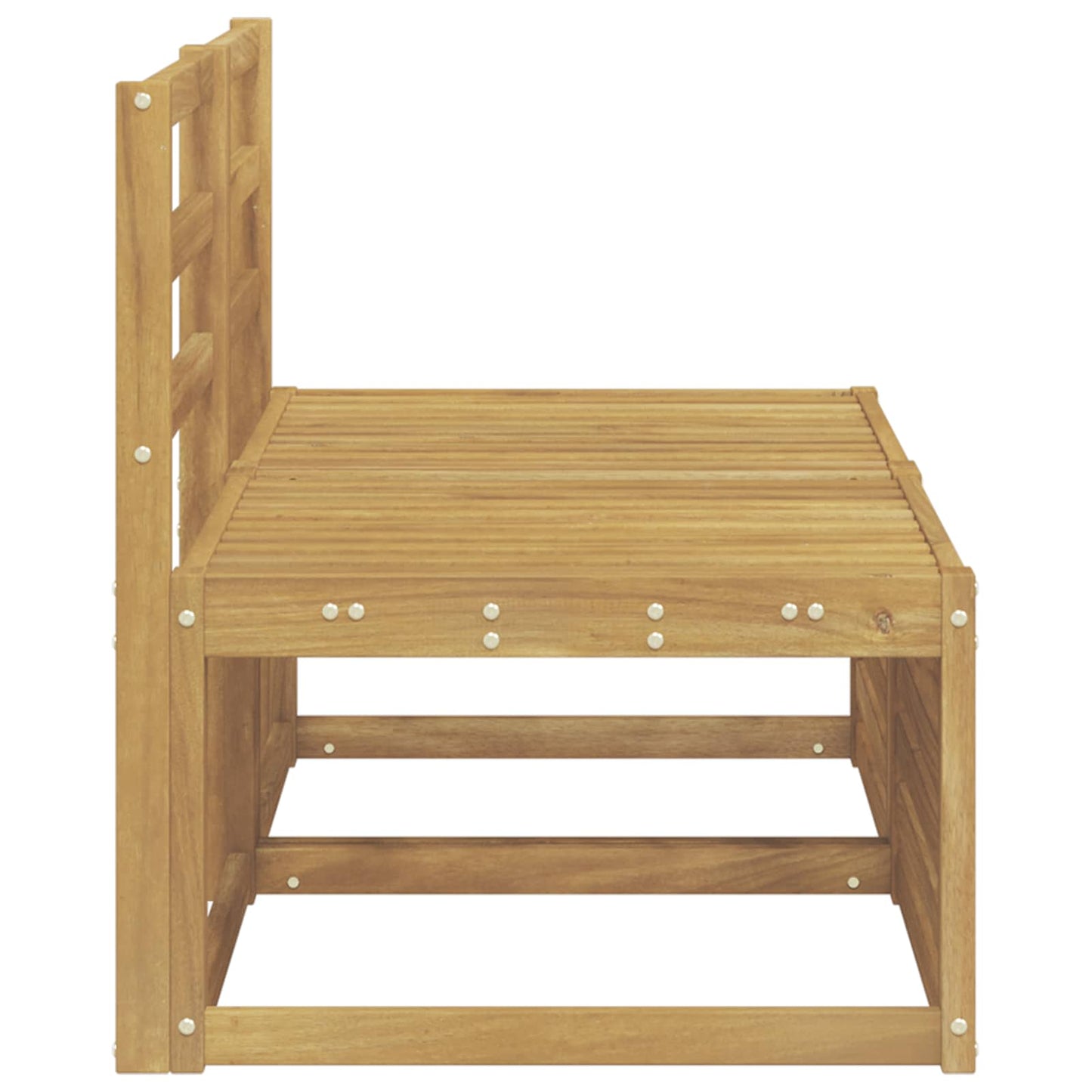 2 Piece Outdoor Middle Sofa Solid Acacia Wood White