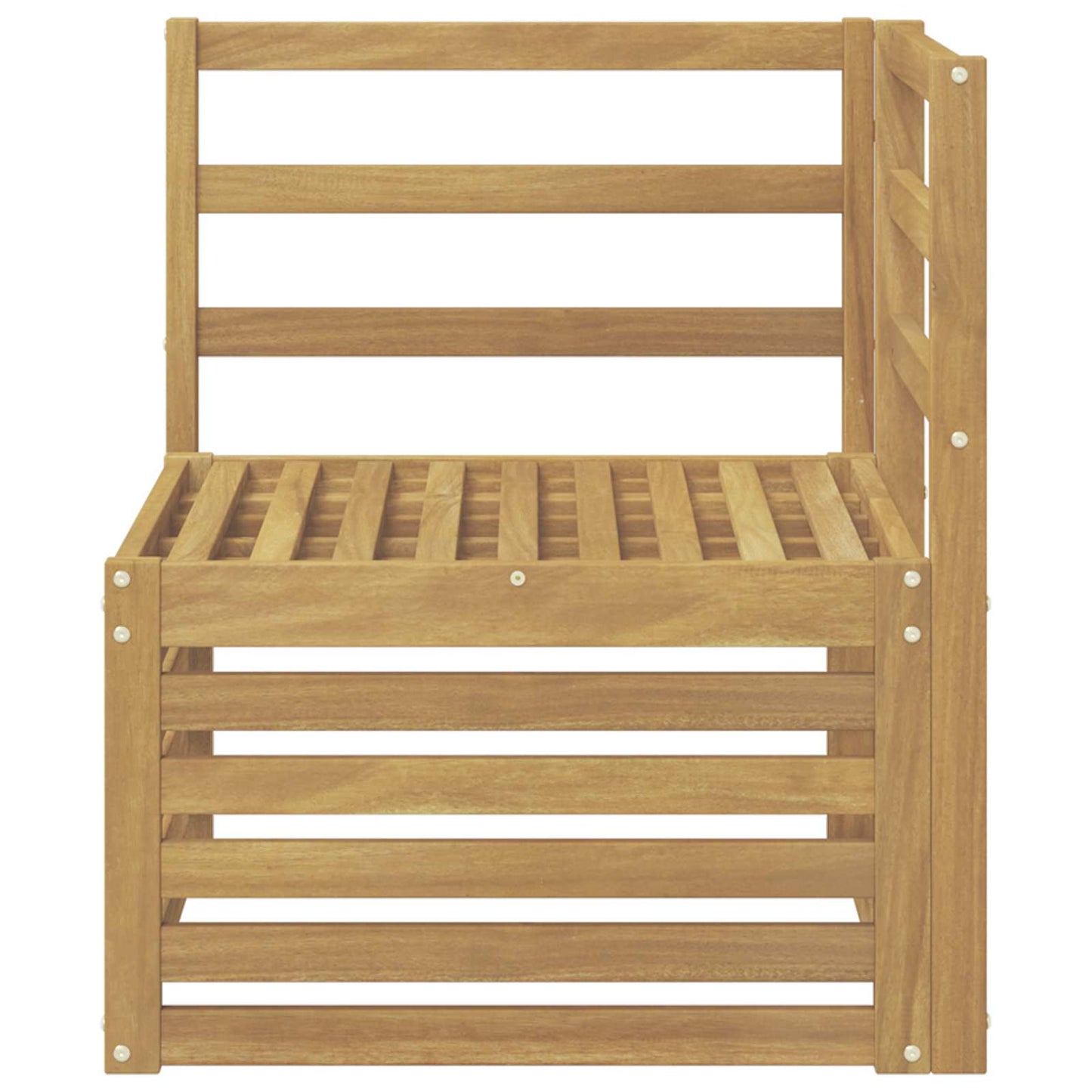 Outdoor Corner Sofa Solid Acacia Wood White 63 x 63 x 73 cm