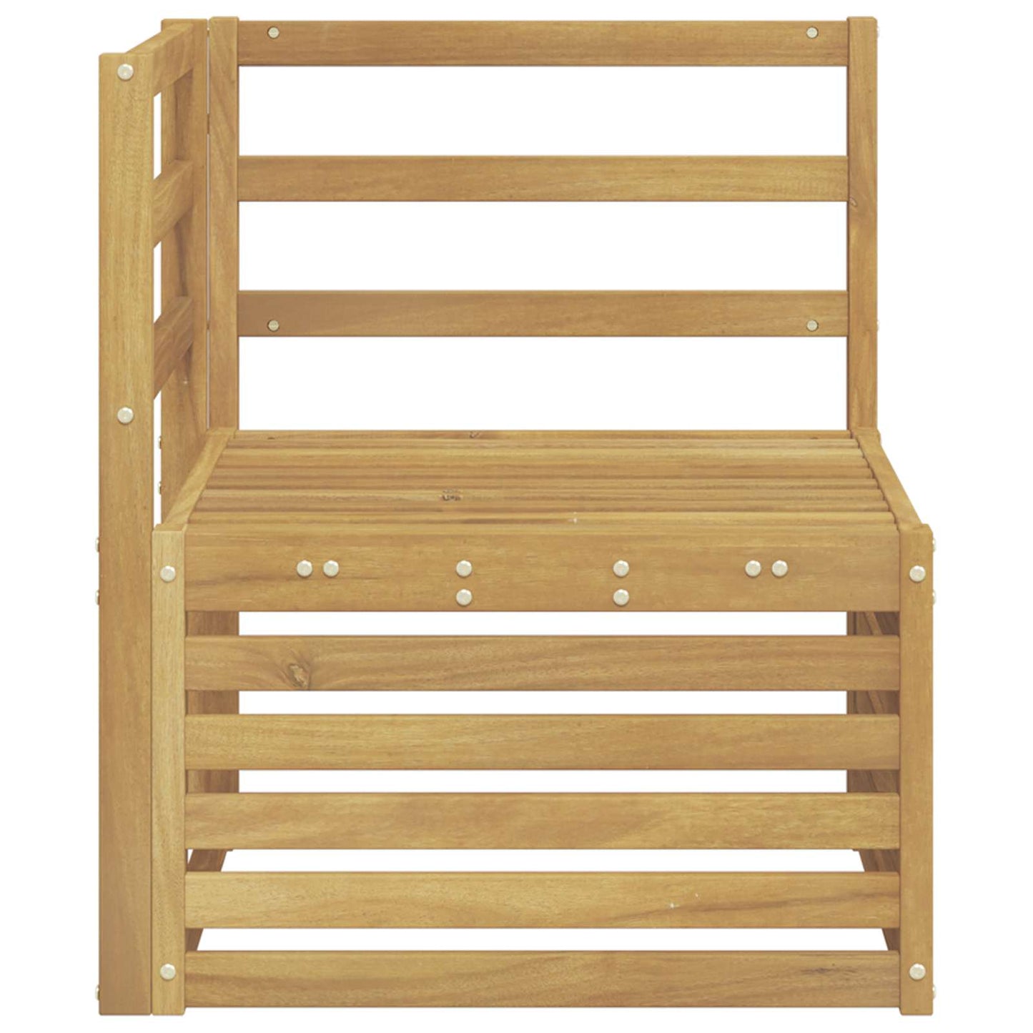 Outdoor Corner Sofa Solid Acacia Wood White 63 x 63 x 73 cm