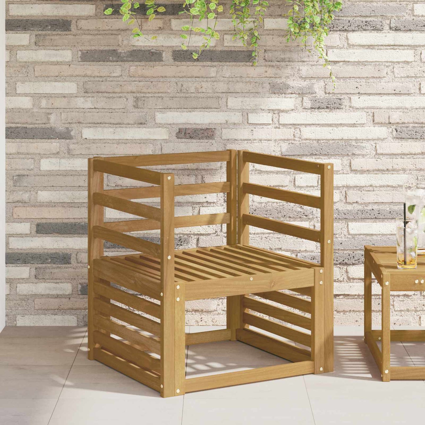 Armrests Module 2 pcs White 59 x 4 x 73 cm Solid Acacia Wood