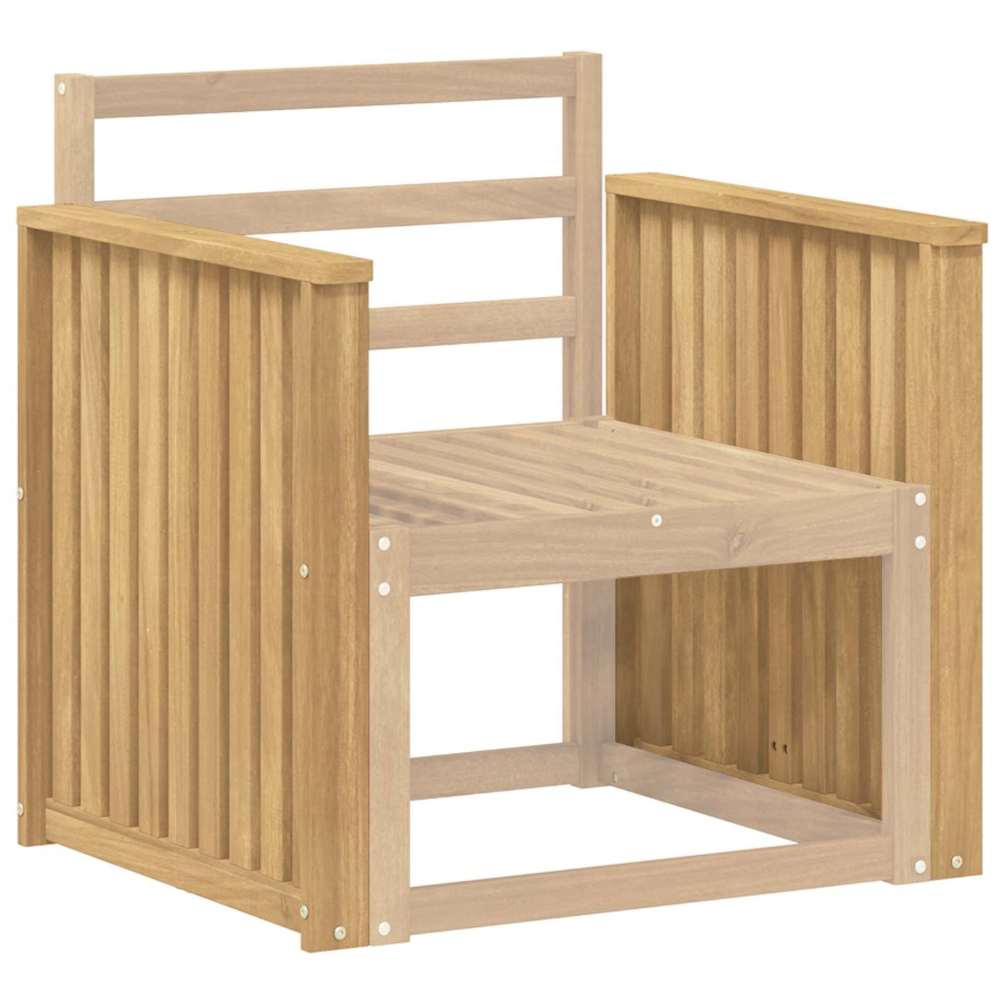 Armrests Module 2 pcs White 60 x 6 x 61 cm Solid Acacia Wood