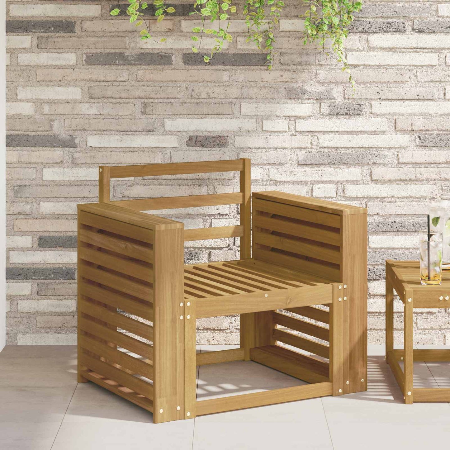 Armrests Module 2 pcs White 58.5 x 10 x 61 cm Solid Acacia Wood