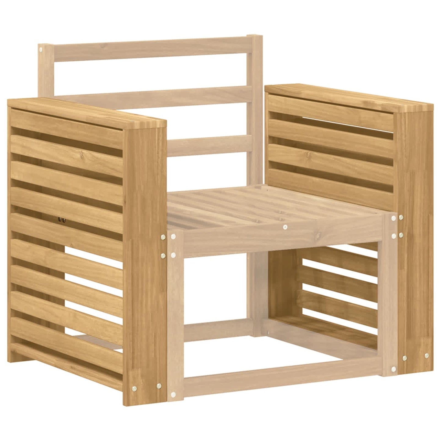 Armrests Module 2 pcs White 58.5 x 10 x 61 cm Solid Acacia Wood