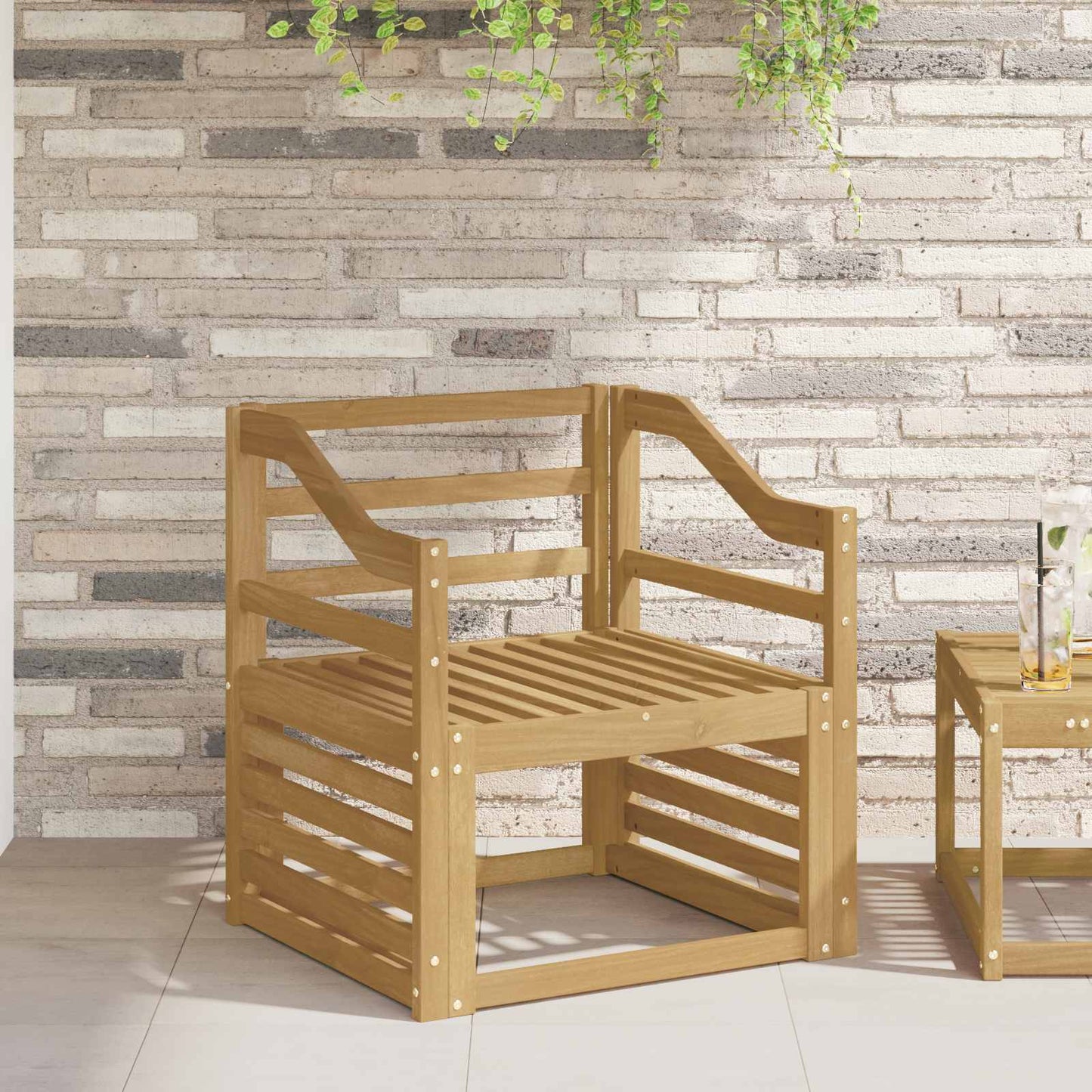 Armrests Module 2 pcs White 59 x 4 x 73 cm Solid Acacia Wood