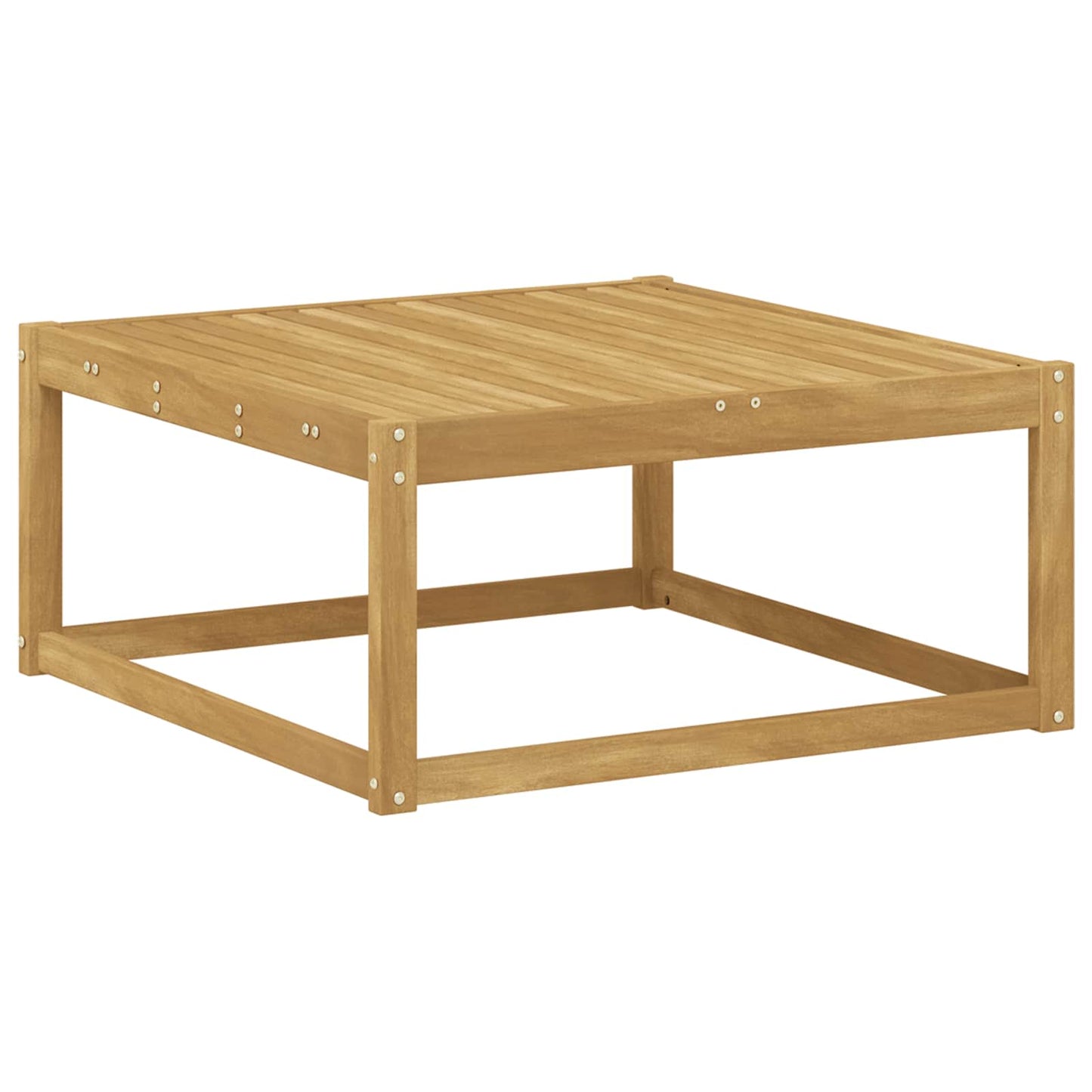 Outdoor Footstool Solid Acacia Wood White 79 x 79 x 37 cm