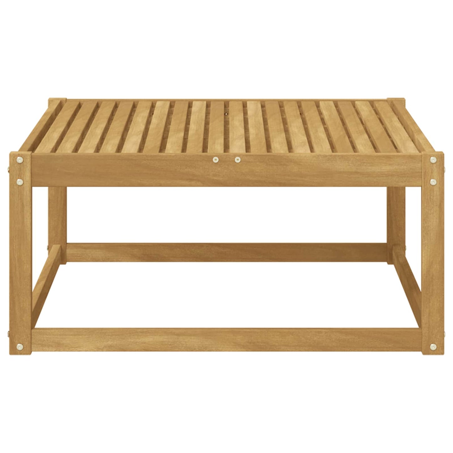 Outdoor Footstool Solid Acacia Wood White 79 x 79 x 37 cm