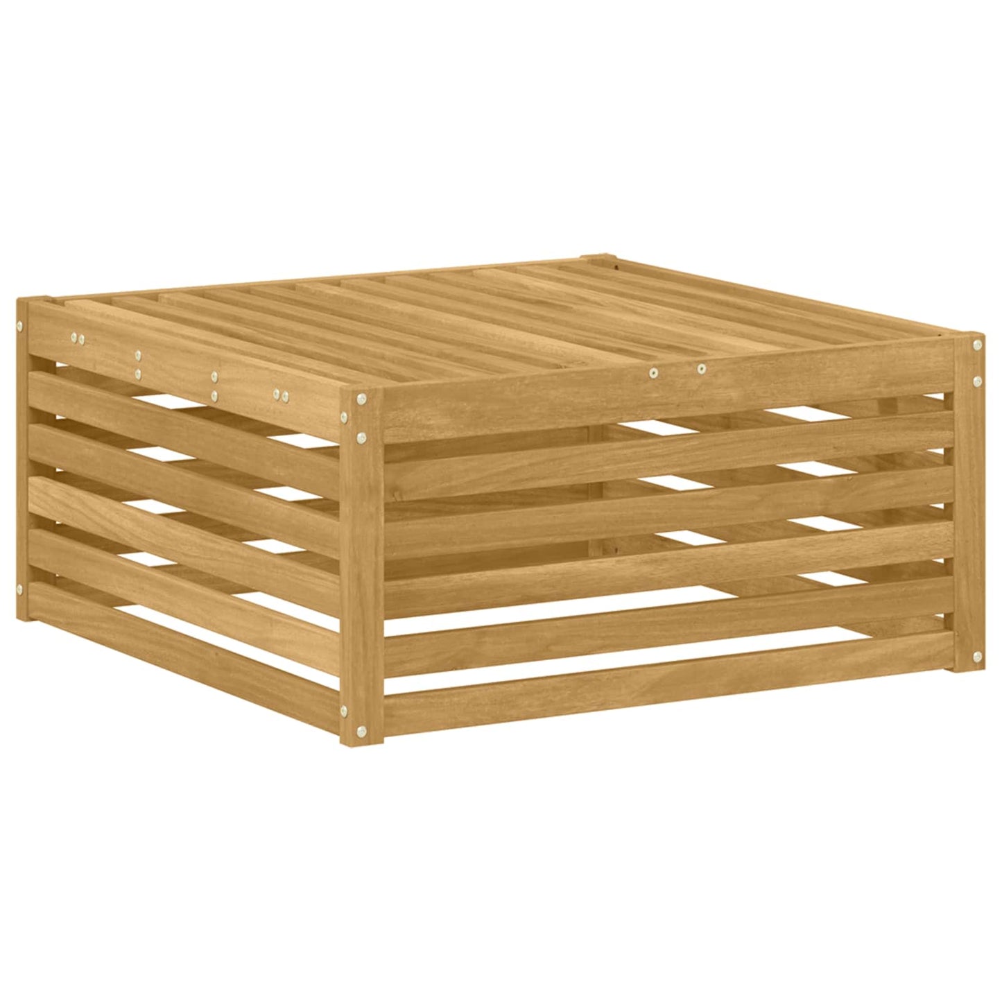 Outdoor Footstool Solid Acacia Wood White 79 x 79 x 37 cm