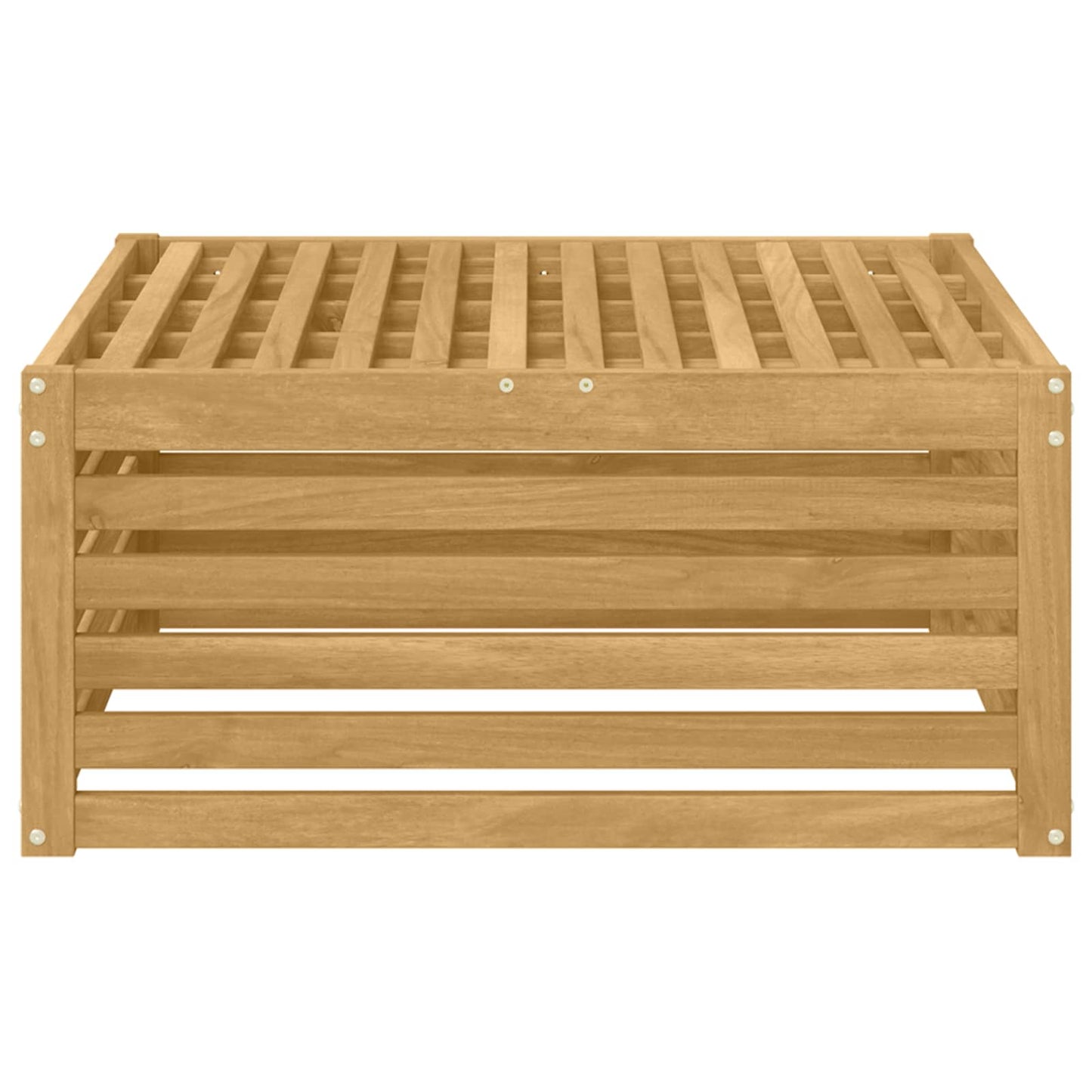 Outdoor Footstool Solid Acacia Wood White 79 x 79 x 37 cm
