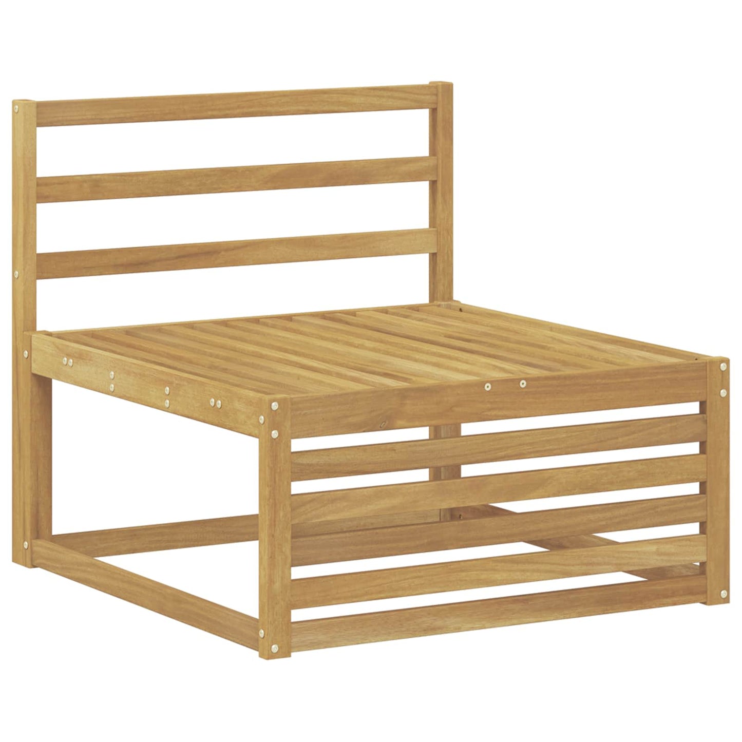 Outdoor Middle Sofa Solid Acacia Wood White 83 x 79 x 73 cm