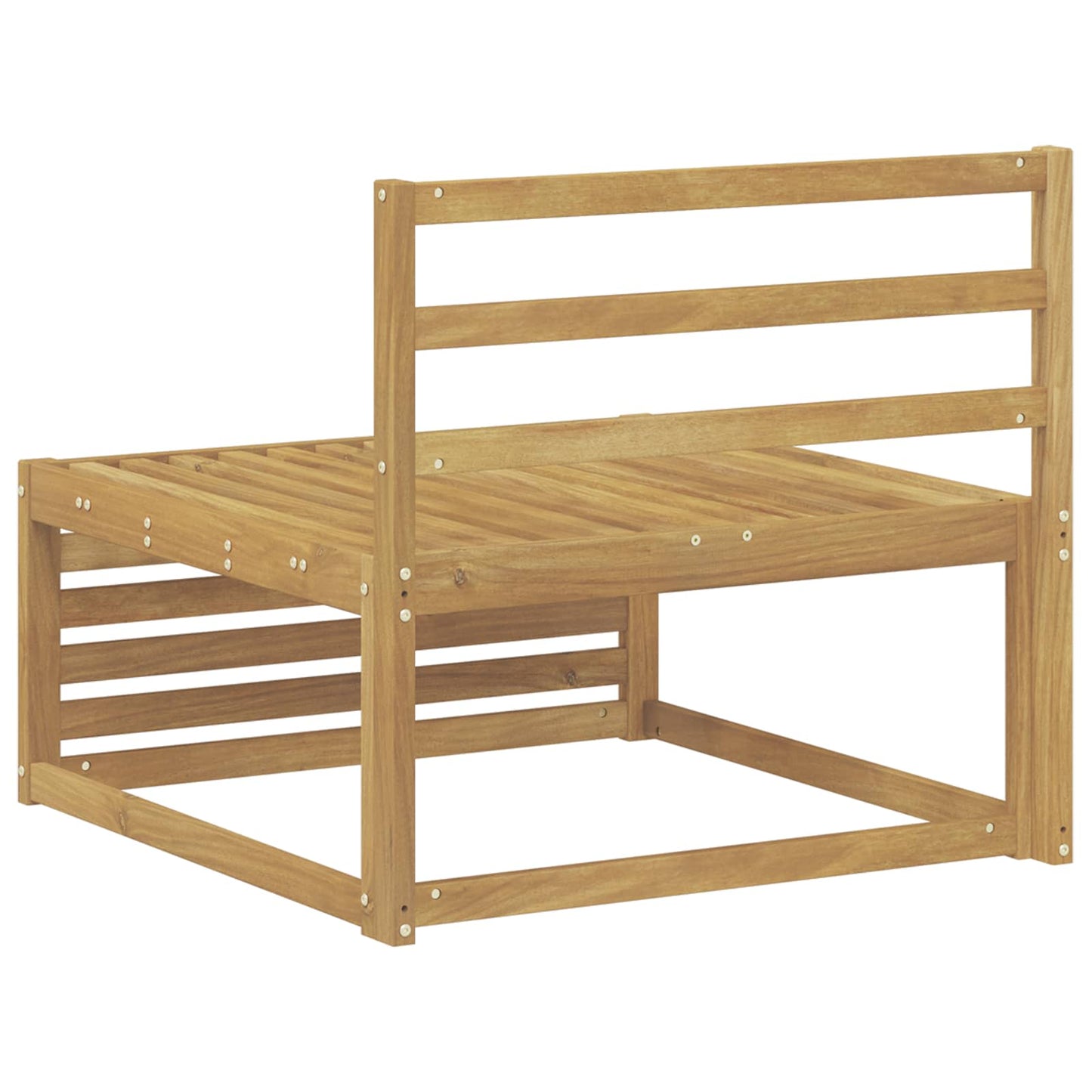 Outdoor Middle Sofa Solid Acacia Wood White 83 x 79 x 73 cm