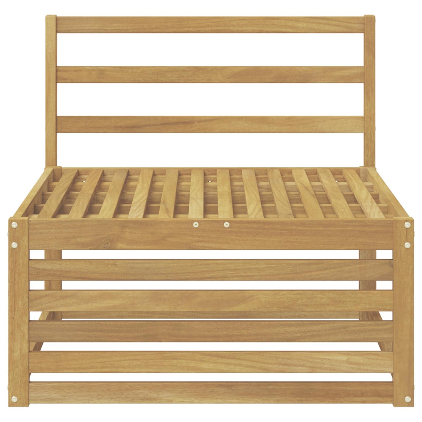 Outdoor Middle Sofa Solid Acacia Wood White 83 x 79 x 73 cm