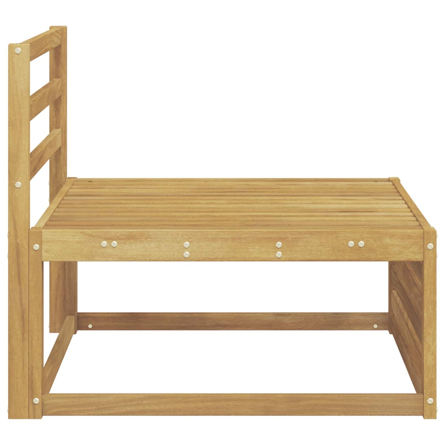 Outdoor Middle Sofa Solid Acacia Wood White 83 x 79 x 73 cm