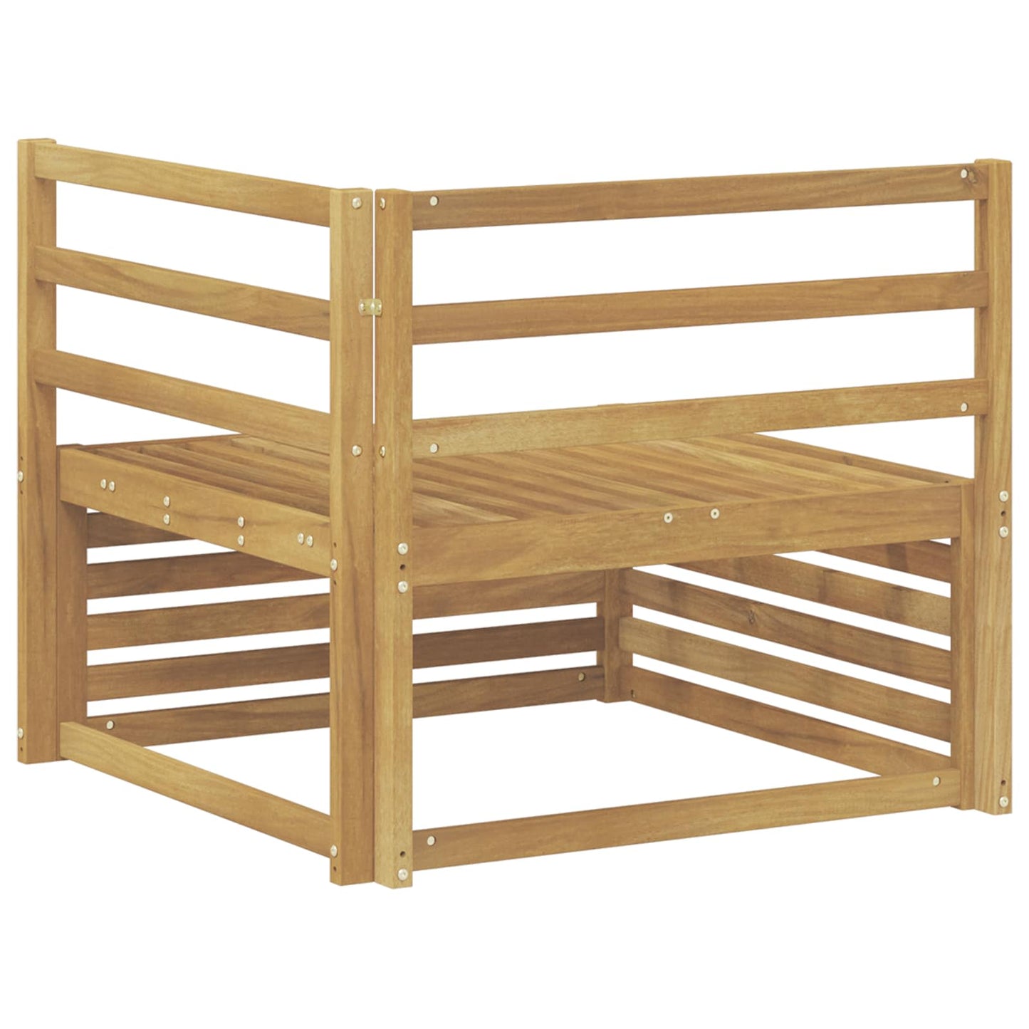 Outdoor Corner Sofa Solid Acacia Wood White 83 x 83 x 73 cm