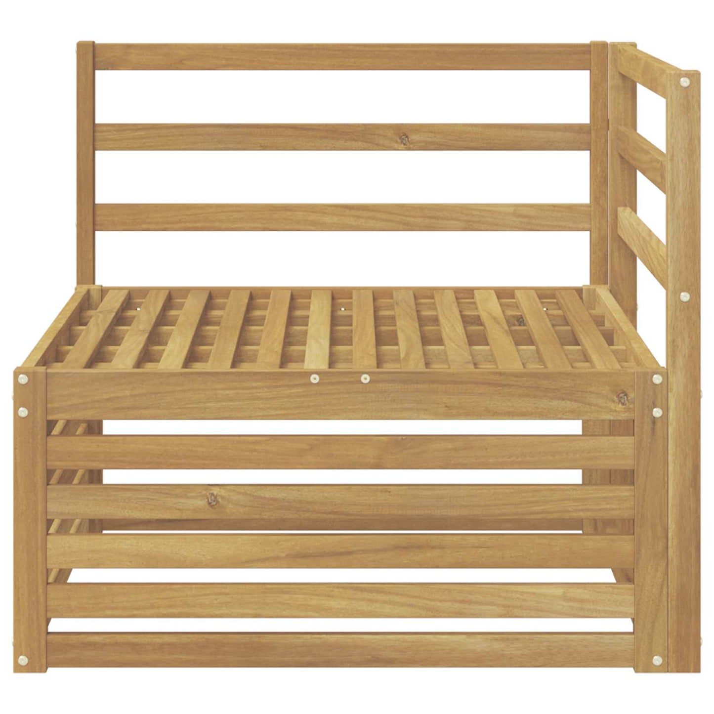 Outdoor Corner Sofa Solid Acacia Wood White 83 x 83 x 73 cm