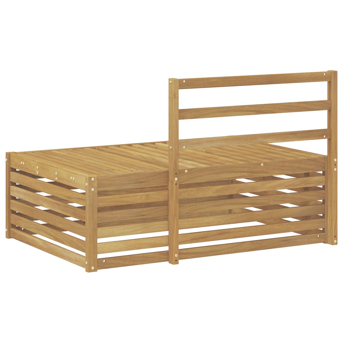 Outdoor End sofa White 115 x 83 x 73 cm Solid Acacia Wood