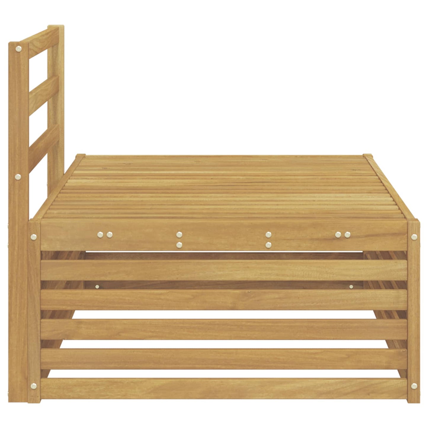 Outdoor End sofa White 115 x 83 x 73 cm Solid Acacia Wood