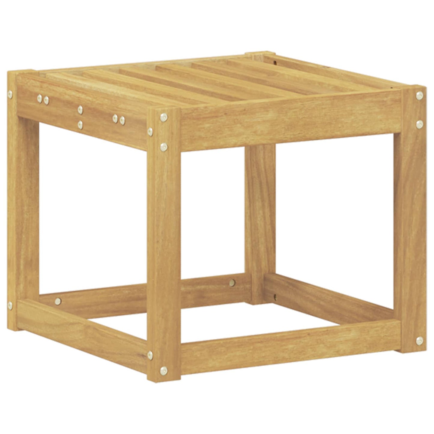 Outdoor Stool Bench White 43 x 43 x 37 cm Solid Acacia Wood