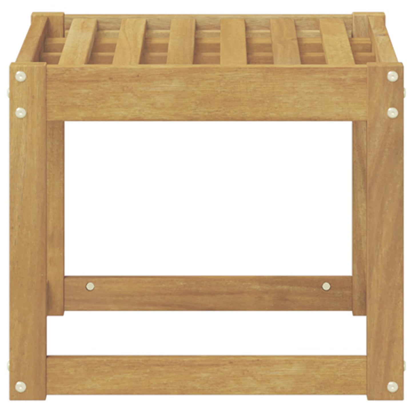 Outdoor Stool Bench White 43 x 43 x 37 cm Solid Acacia Wood
