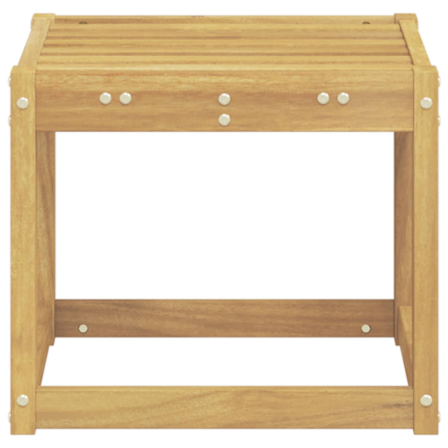 Outdoor Stool Bench White 43 x 43 x 37 cm Solid Acacia Wood