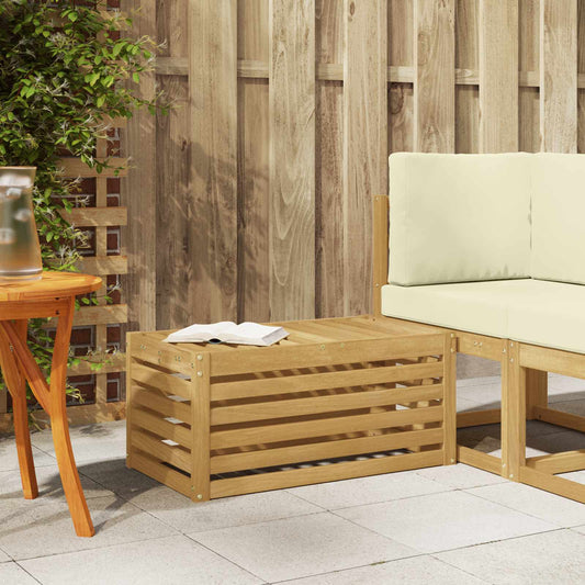 Outdoor Stool Bench White 79 x 43 x 37 cm Solid Acacia Wood