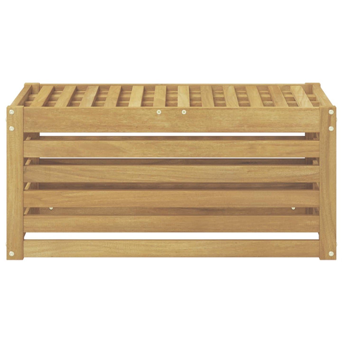 Outdoor Stool Bench Solid Acacia Wood White 79 x 43 x 37 cm