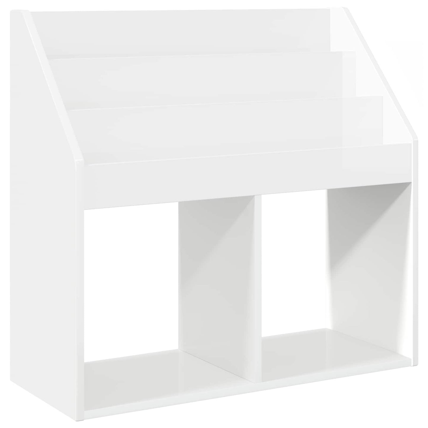 Kids Bookshelf High Gloss White 72.5 x 29.5 x 69 cm