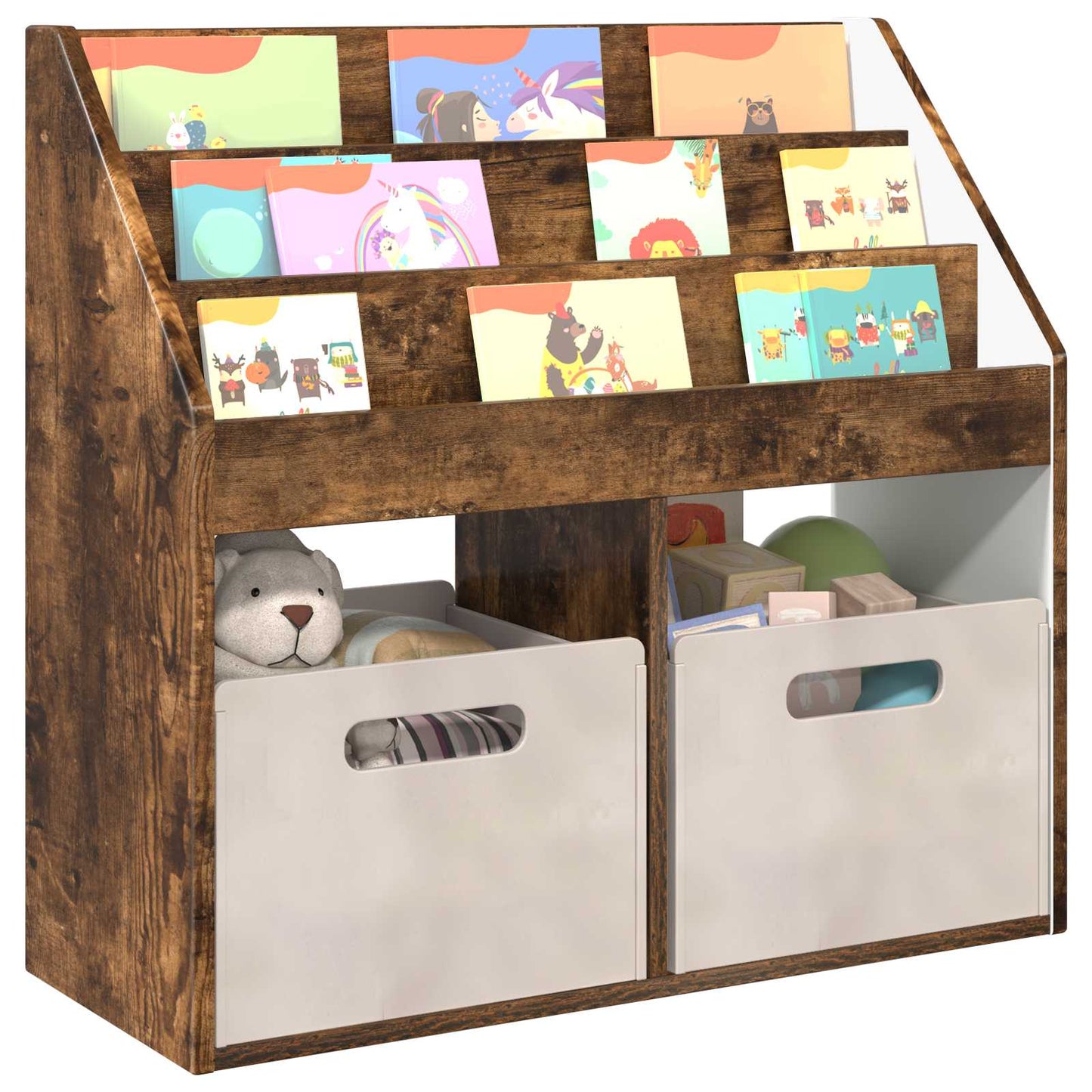 Kids Bookshelf Smoked Oak 72.5 x 29.5 x 69 cm Engineered Wood