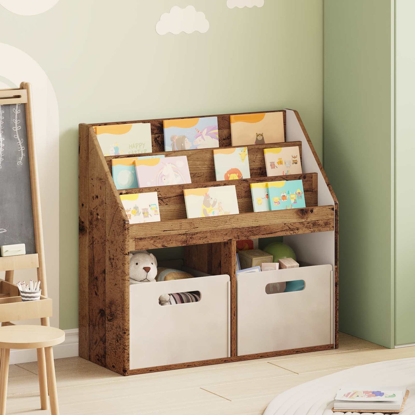 Kids Bookshelf Old Wood 72.5 x 29.5 x 69 cm Engineered Wood