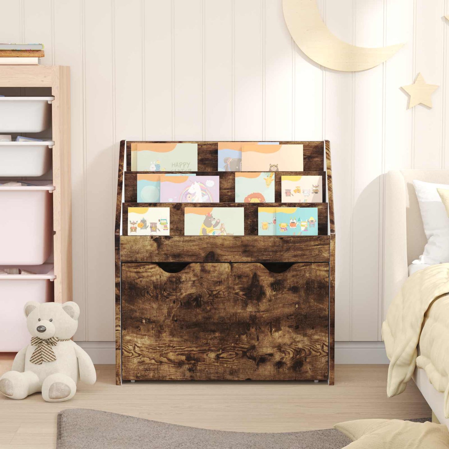 Kids Bookshelf Smoked Oak 60 x 29.5 x 69 cm Engineered Wood