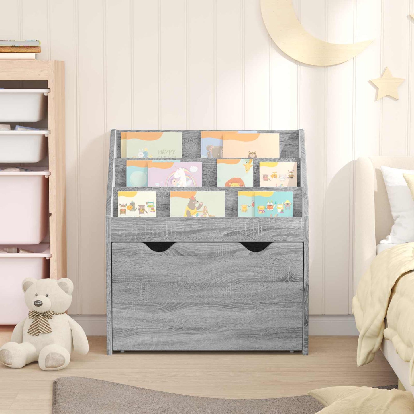 Kids Bookshelf Grey Sonoma 60 x 29.5 x 69 cm Engineered Wood