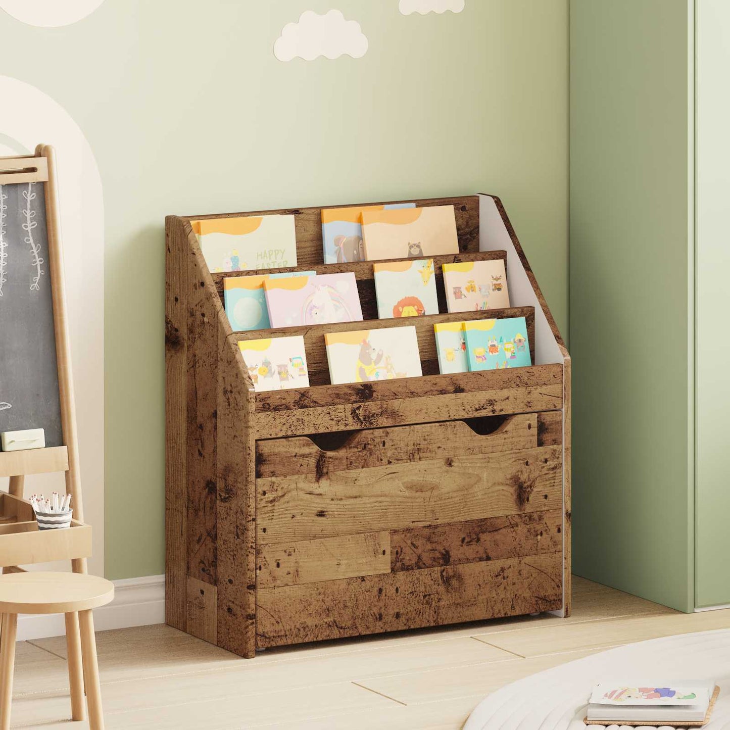 Kids Bookshelf Old Wood 60 x 29.5 x 69 cm Engineered Wood