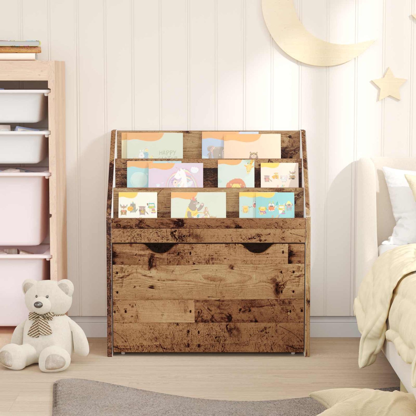 Kids Bookshelf Old Wood 60 x 29.5 x 69 cm Engineered Wood