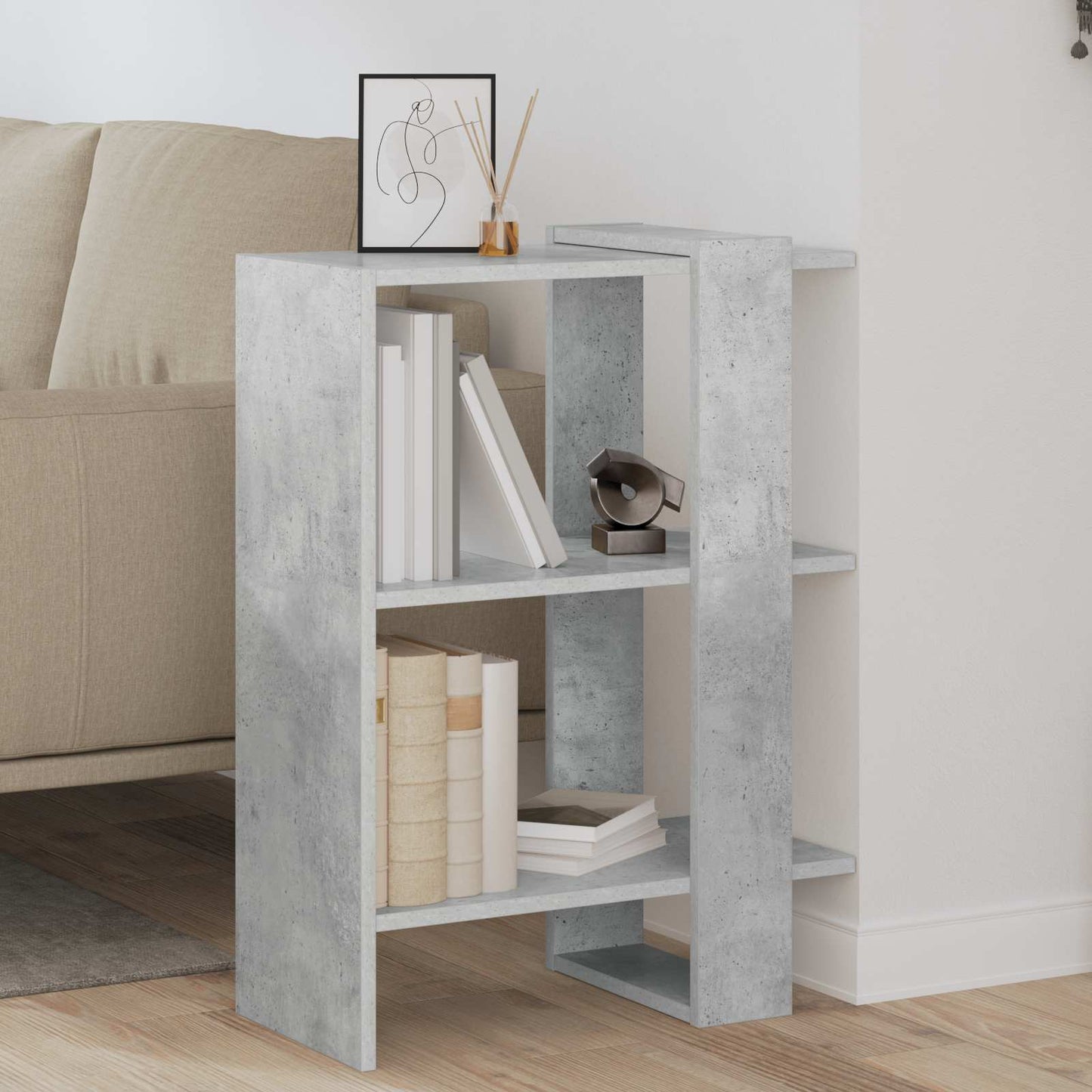 Bookshelf Concrete Grey 52 x 25 x 71.5 cm Engineered Wood