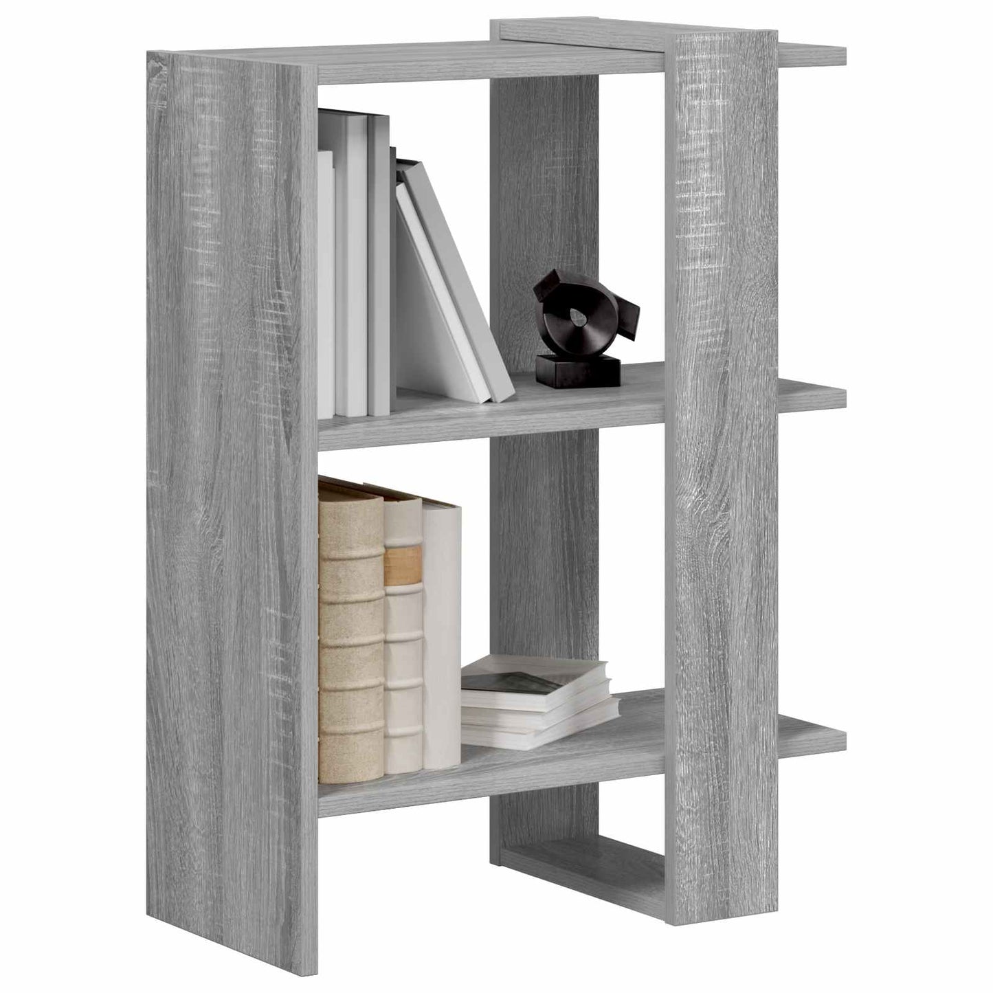 Bookshelf 2-Tier 52 x 25 x 71.5 cm Engineered Wood Grey Sonoma